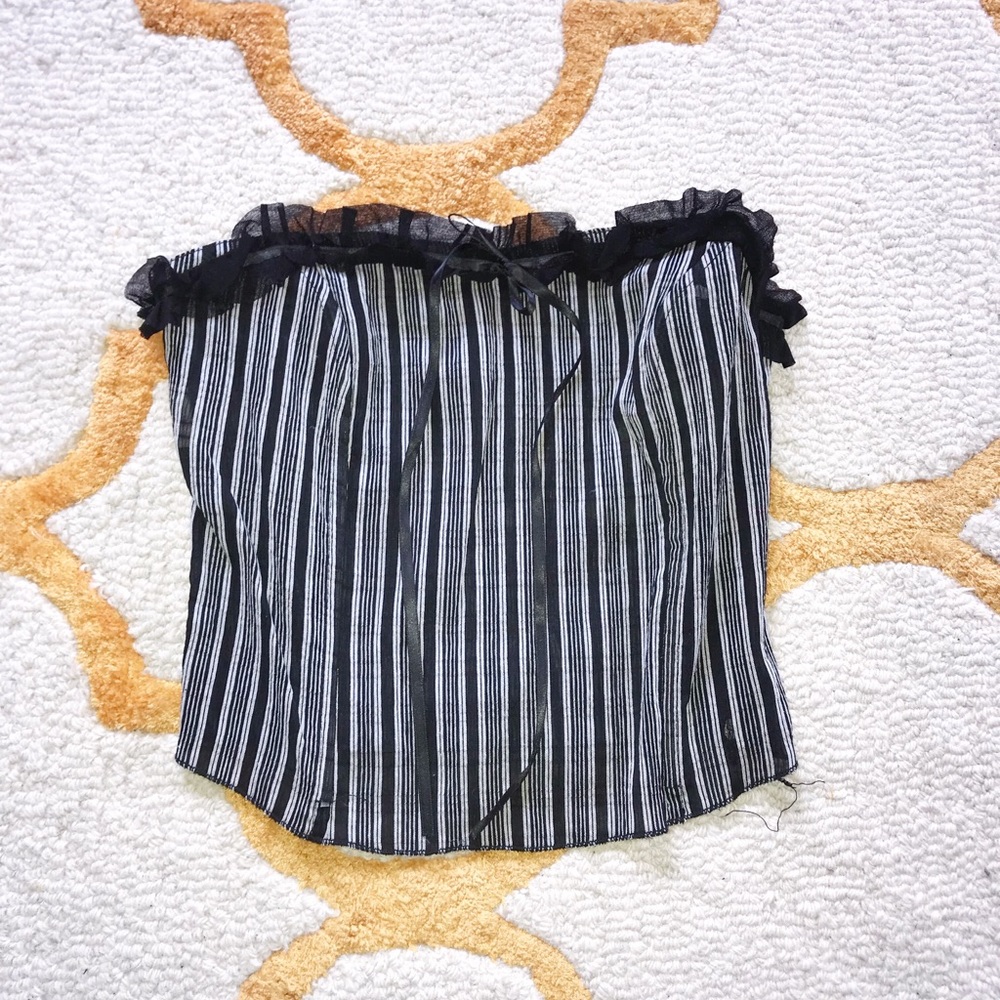 Black And White Maeva Bustier Style Top